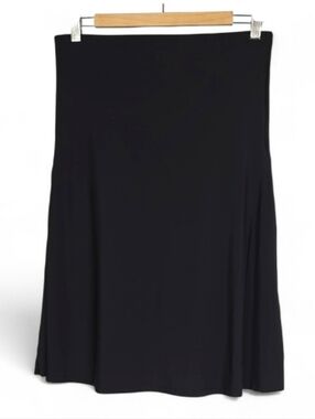 Joan Vass Women's Black Tummy Control A Line Knee Length Skirt Lightweight 2X